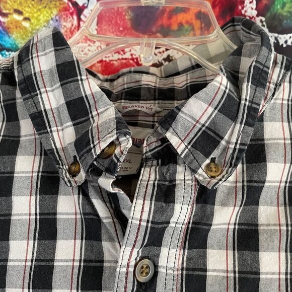 Carhartt Relaxed Fit Plaid Casual Button Down Short Sleeve Cotton Shirt Size 2XL - Picture 3 of 5